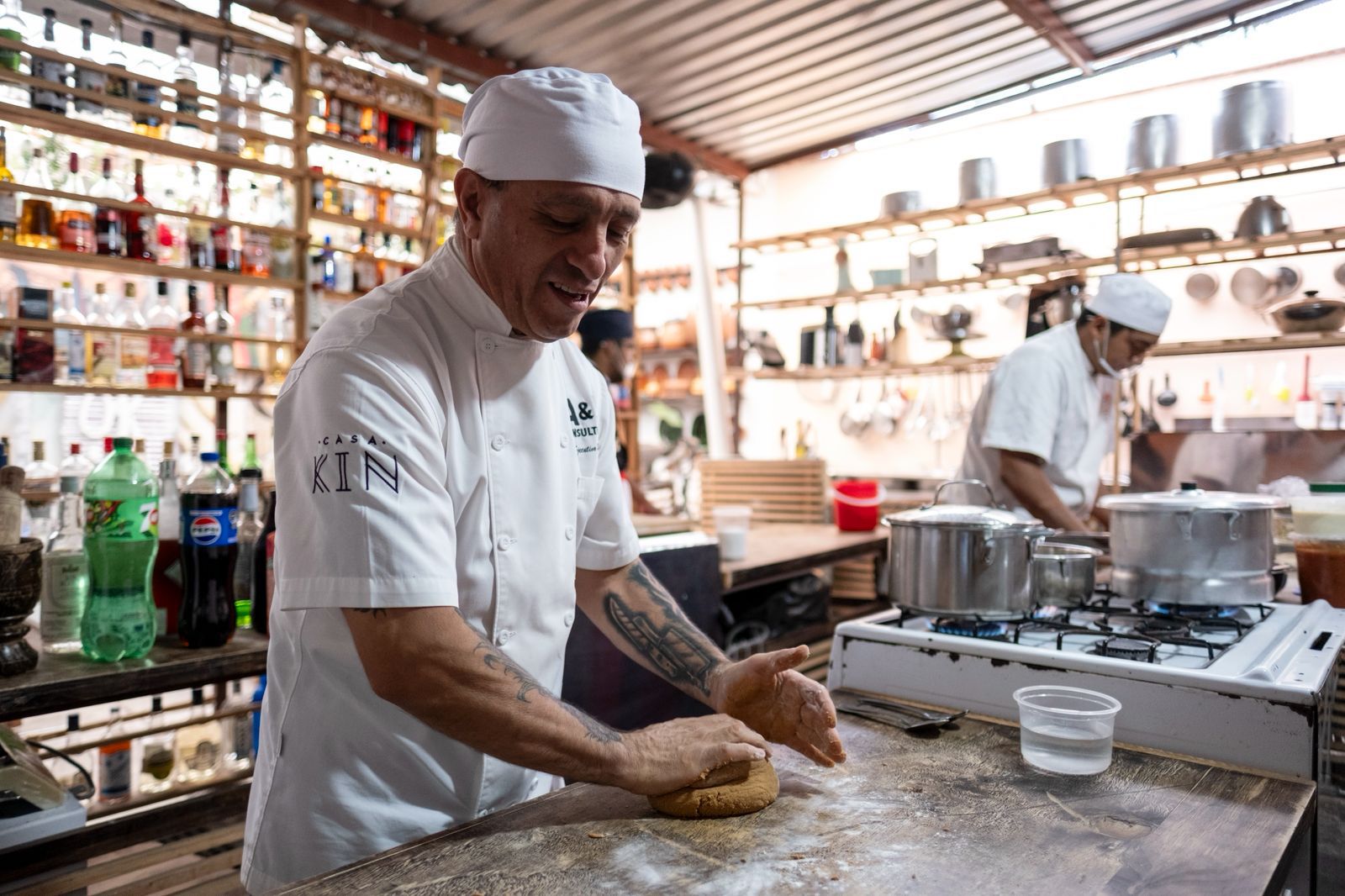 Preparación culinaria en proceso